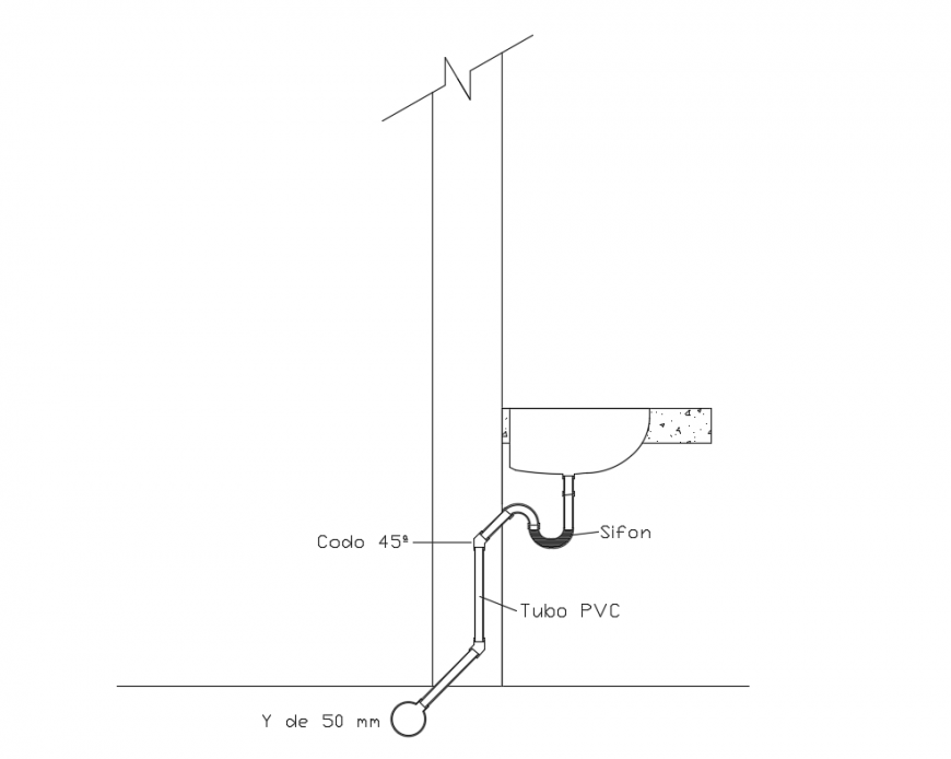 Cure box of bathroom sink cad drawing details dwg file