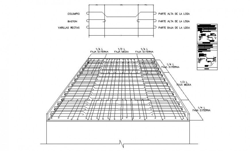 Curtailment details in slab detail drawing in autocad
