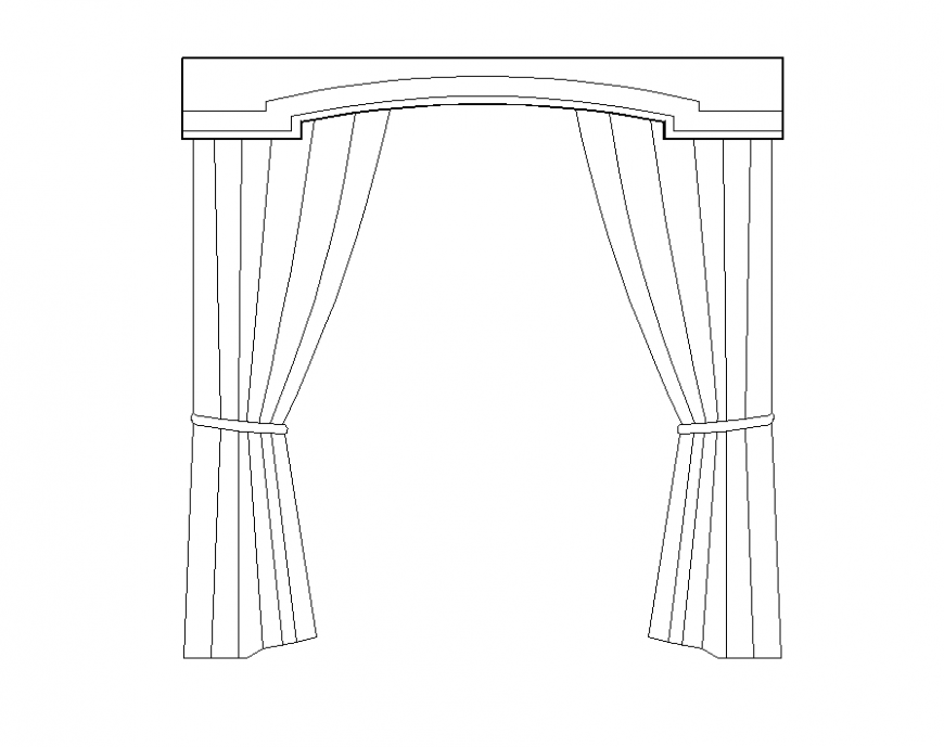 Curtain blocks detail elevation 2d view dwg file