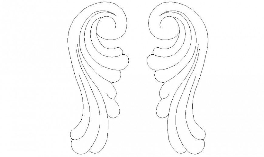 Curtain design details 2d view drawing in autocad software