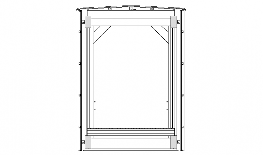 Curtain wall structure cad drawing details dwg file
