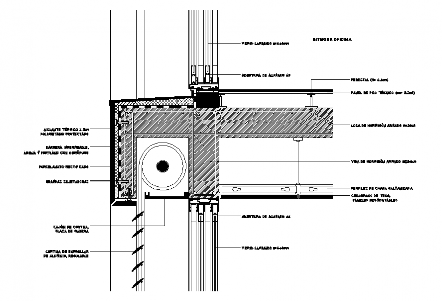 Curtain wall up and open construction cad drawing details dwg file