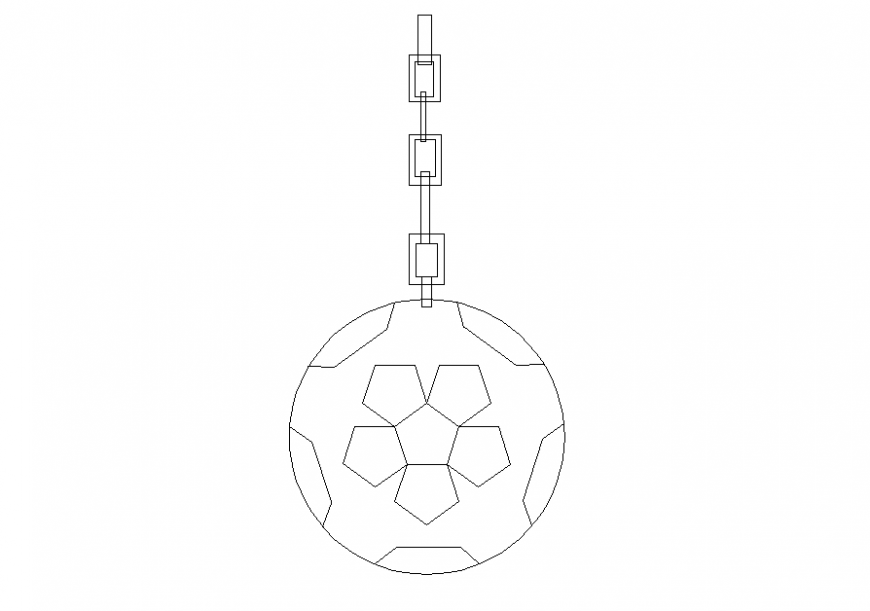 Curtains hanging ornaments detail elevation 2d view autocad file