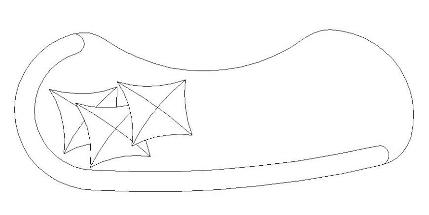 Curve rest chair 2d elevation top view cad block details dwg file