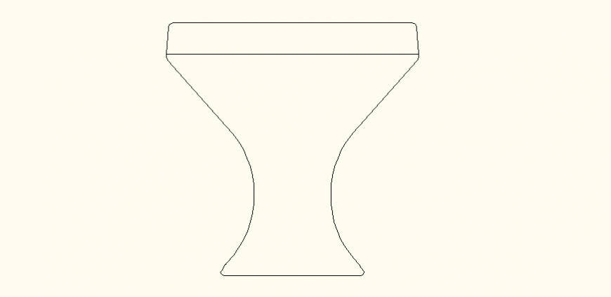 Curve shape side elevation detail toilet autocad file