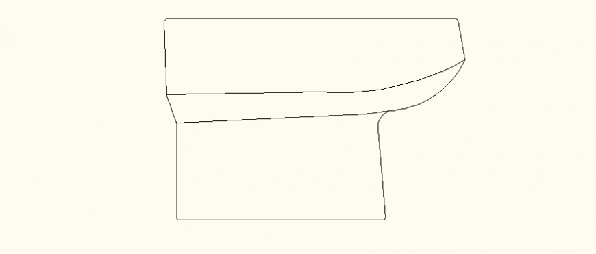 Curve shaped detail English toilet autocad file