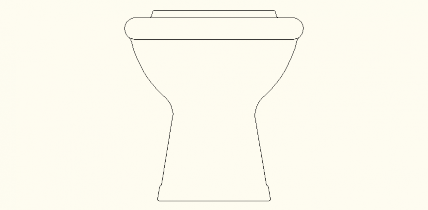 Curve side shaped detail toilet layout plan