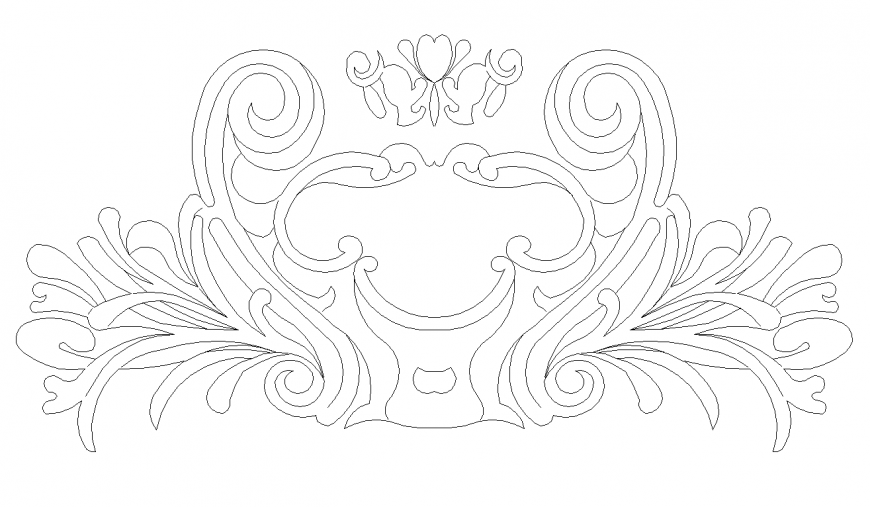 Curved design with interior look dwg file