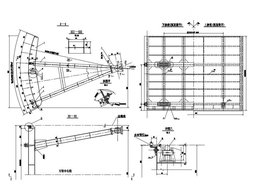 Curved leaf door cad gallery constructive installation details dwg file