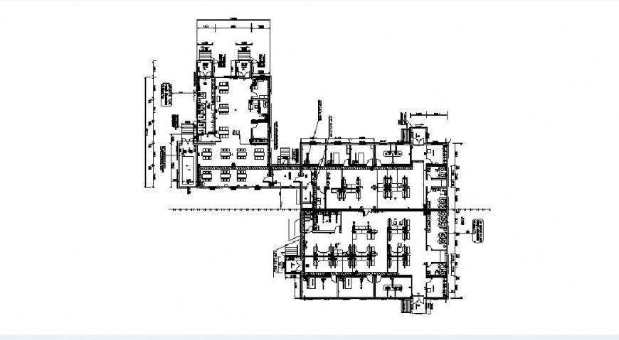 Custom office distribution layout plan cad drawing details dwg file