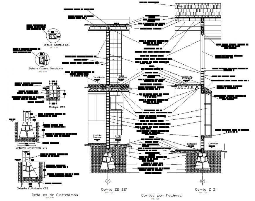 Cut by facade entre piso layout file