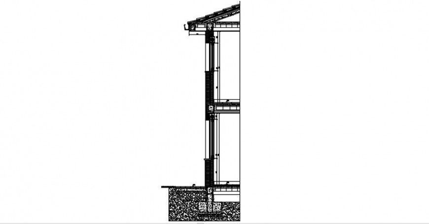 Cut left side constructive section details of building dwg file