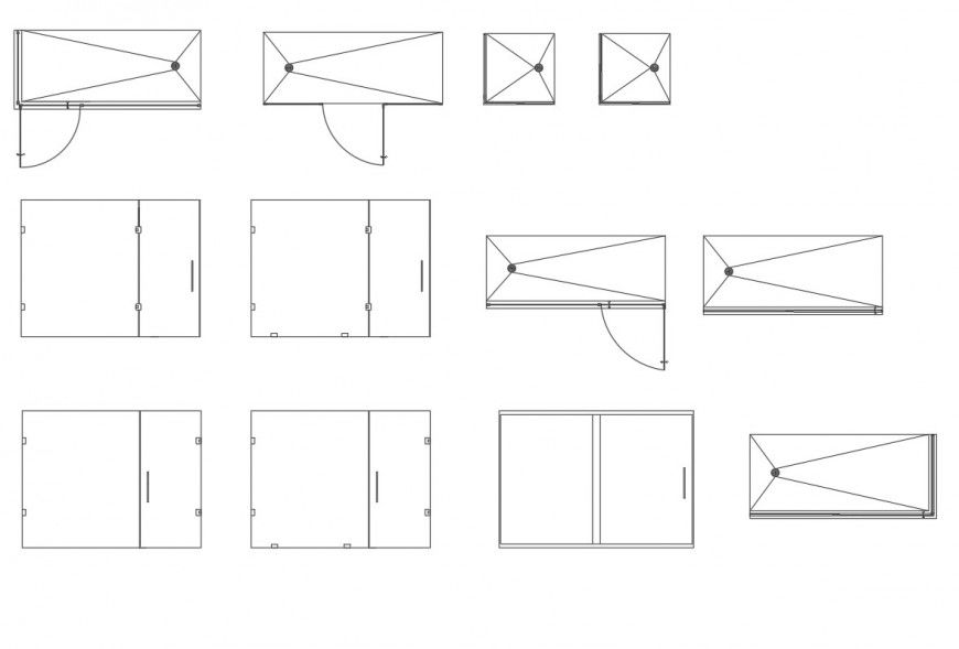 Cut out Sanitary appliances plan layout file