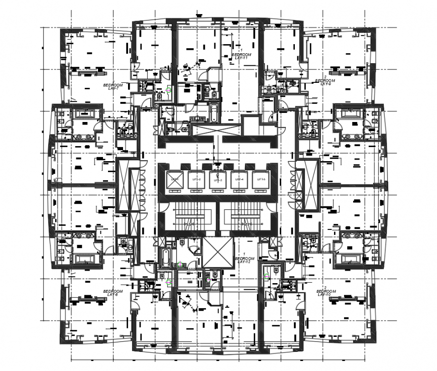 Cut plan of hose keeping-furniture detail dwg file