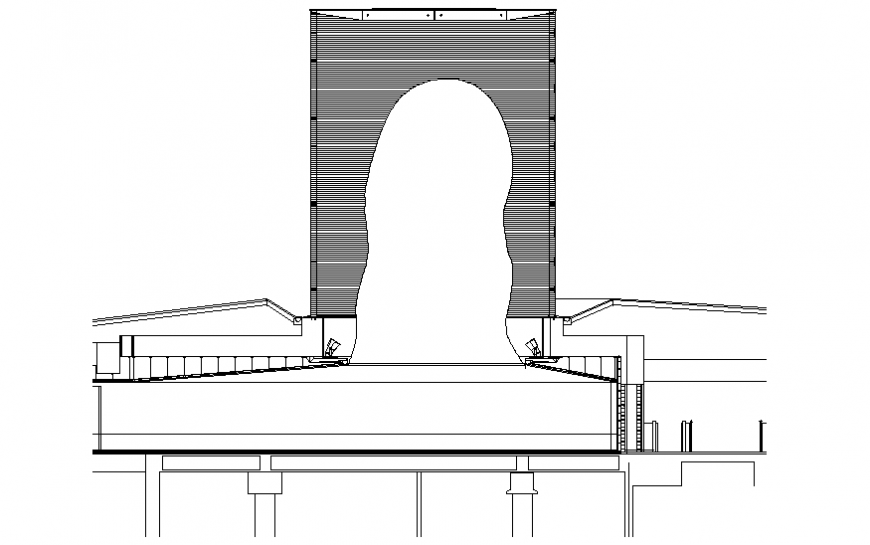 Cut sectional details of industrial plant building dwg file
