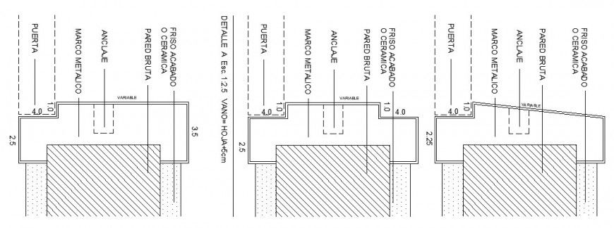 Cut wall finishes construction cad drawing details dwg file