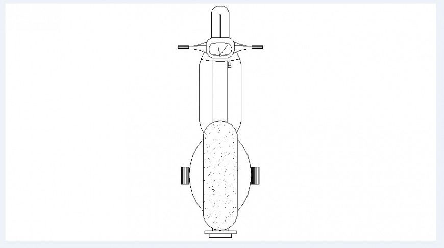 Cute scooter top view elevation block drawing details dwg file