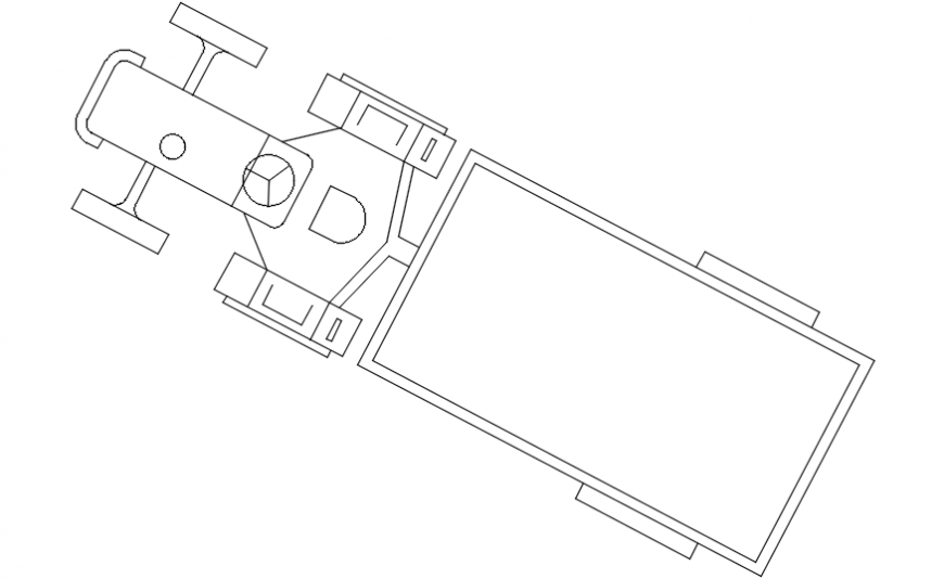 Cute tractor top view elevation block drawing details dwg file