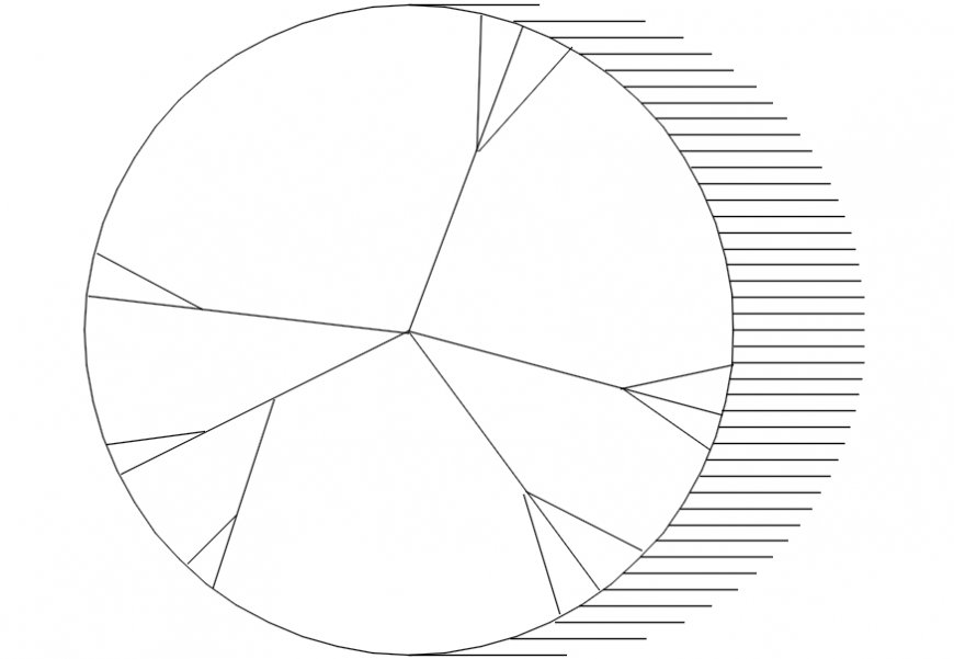 Cute tree plant with shade 2d drawing details dwg file