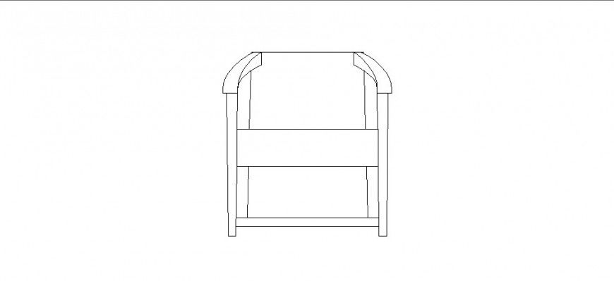 Cute wooden chair 2d elevation block cad drawing details dwg file