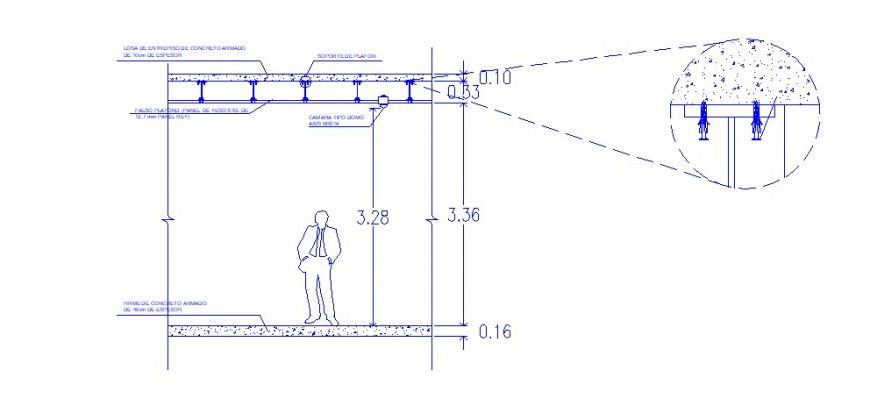 Cutting wall facade constructive section cad drawing details dwg file