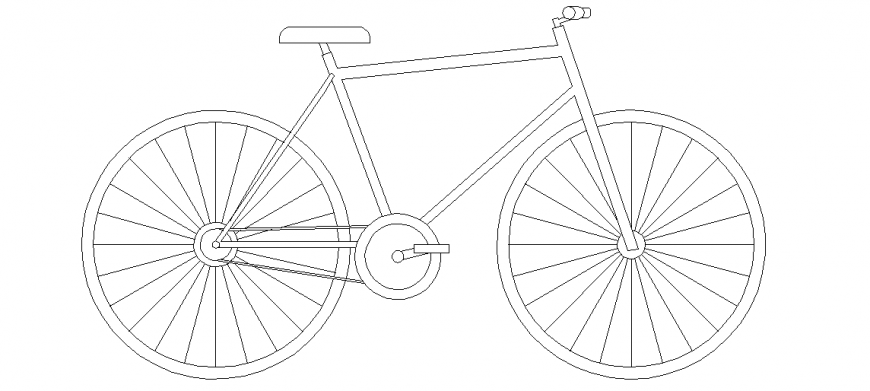 Cycle design with its elevation of the block view dwg file
