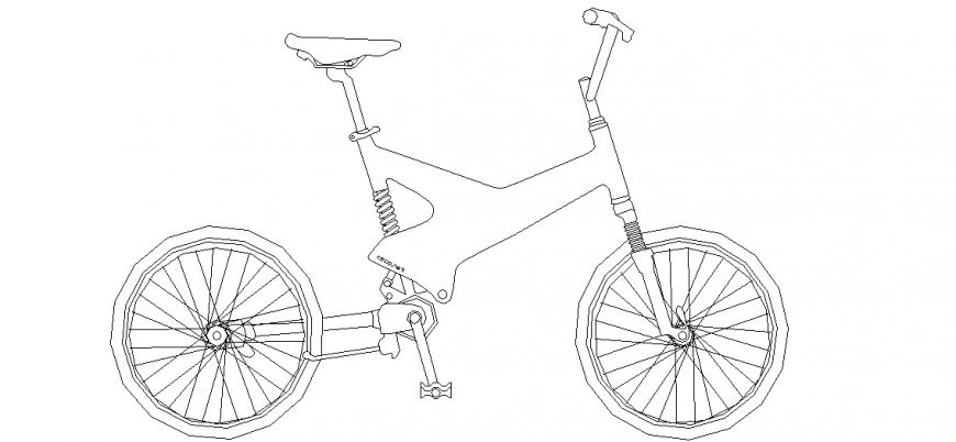 Cycle design with spring design with sheet view dwg file
