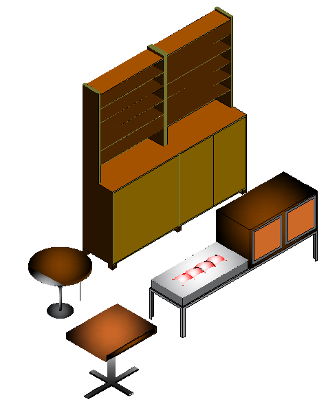 Furniture Design AutoCAD Drawing with 3D Model and Detail Layout