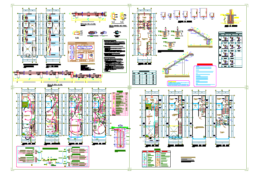 Home detail DWG layout with full partition and furniture plans