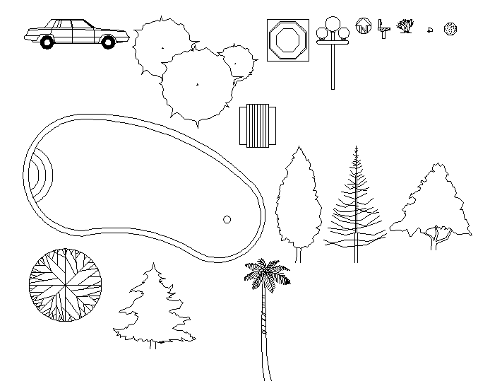 Landscaping DWG Drawing for Outdoor and Garden Design Layouts