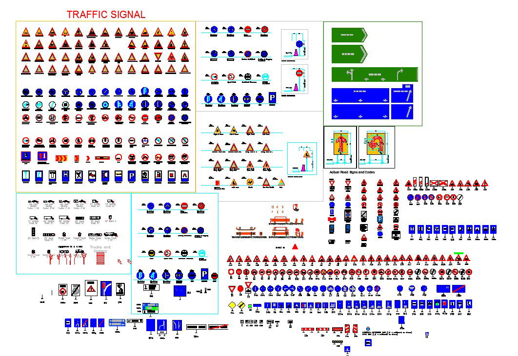 Traffic signal autocad block