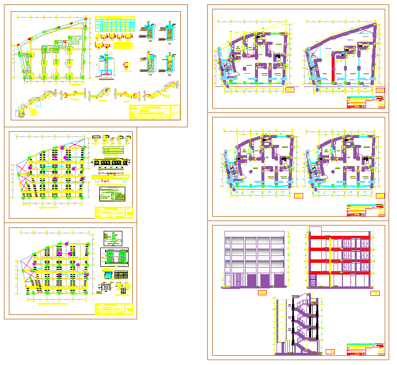Modern Apartment Design DWG with Floor Plans Sections and Elevations
