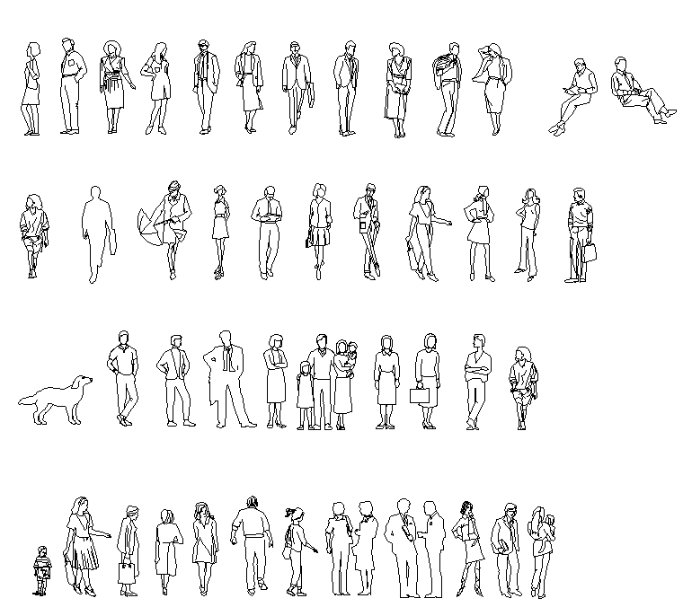 AutoCAD Human Body CAD Blocks with 2D Front and Side Views DWG file.