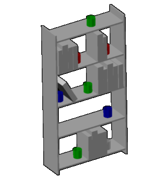 Modern 3D Book Shelf Design Layout for Interior Use in AutoCAD DWG