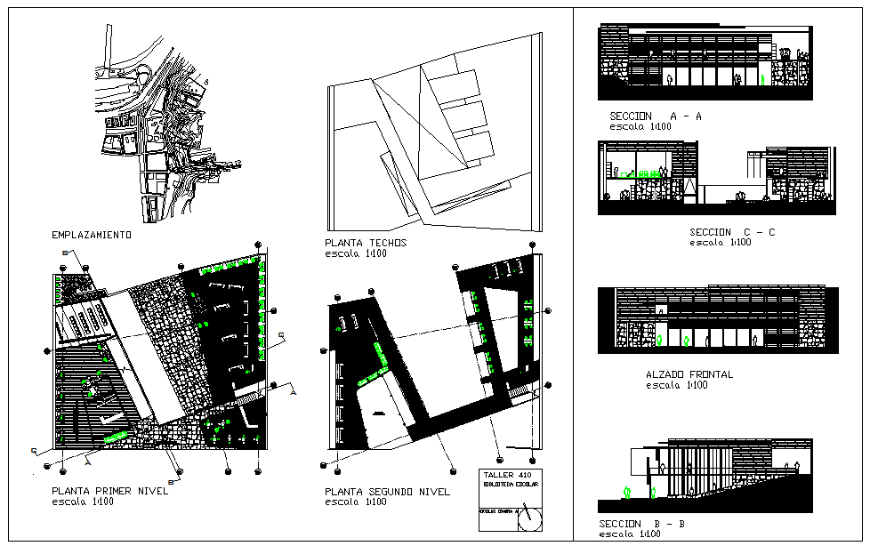 DWG drawing of library project layout for the design team