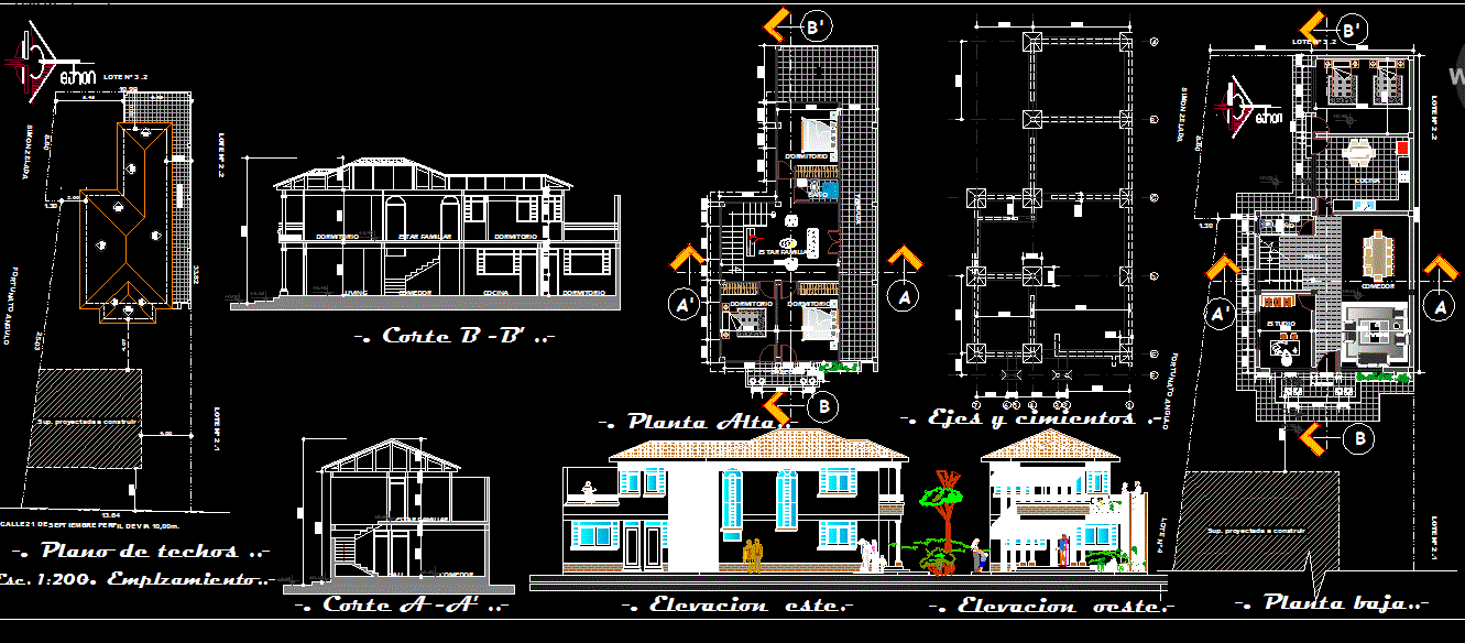 Bungalow Design AutoCAD File with Full 2D Architectural Layout