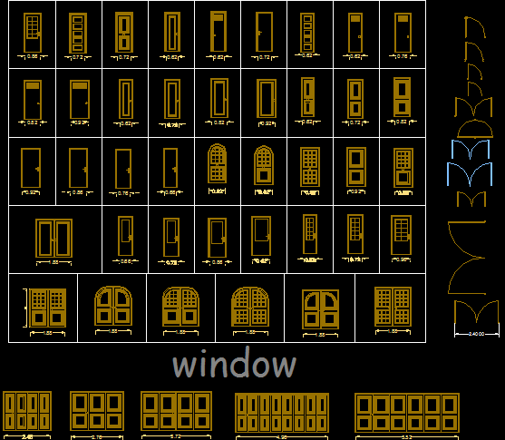 Door and Window cad drawing is given in this cad file. Download this cad file now.