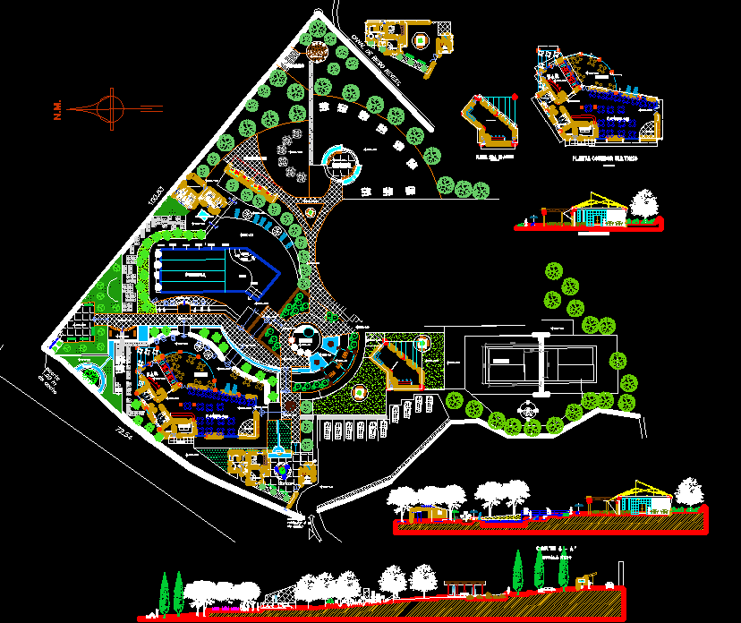 Restaurant and Bar AutoCAD DWG Design with Plan and Elevation View