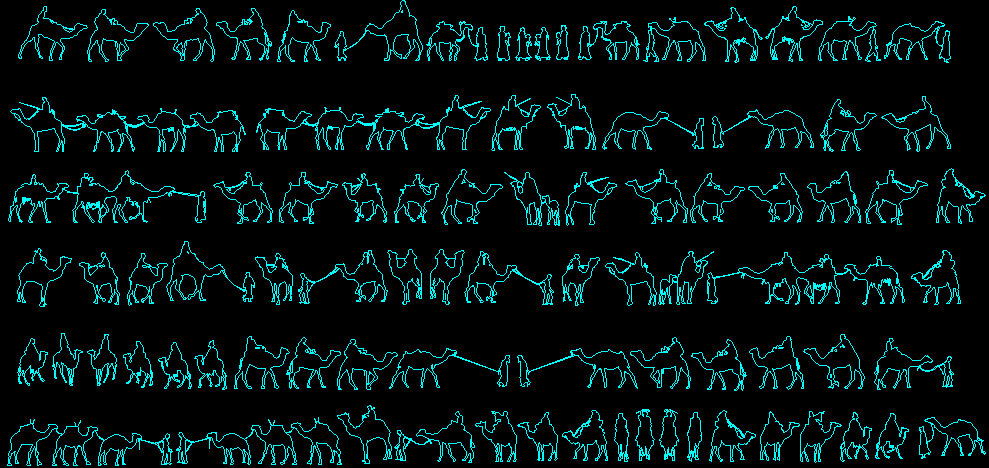 Camel Riding 2D DWG CAD Drawing for Architectural Visualization