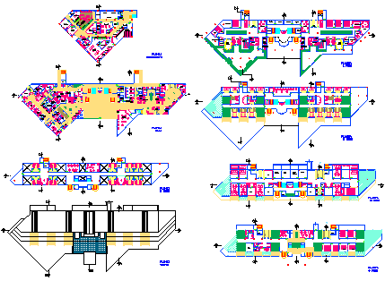 Architectural Hospital Design Plan With Wards OT ICU Layout.
