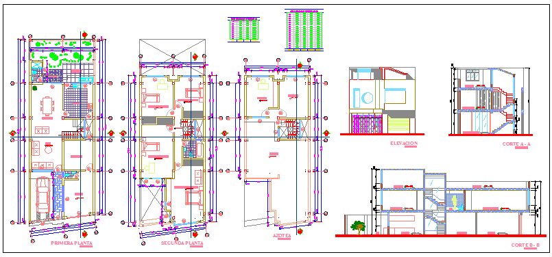 Architectural Single family house design drawing