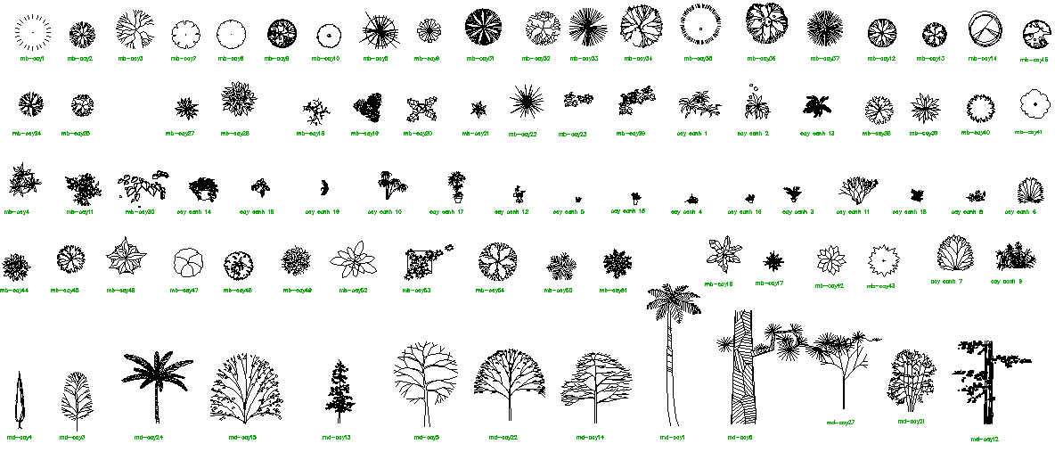 Garden CAD Blocks AutoCAD DWG File with 2D Plant Layout Designs