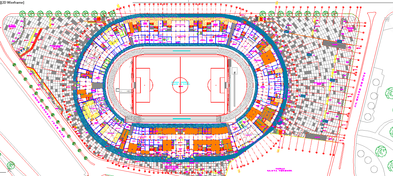 Stadium Design DWG Layout for CAD Architectural Use