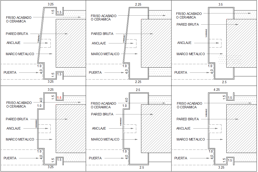 Door Frame Sectional CAD Drawing File with Detailed Measurements