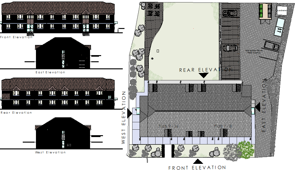 Housing Scheme CAD Drawing with Master Plan and Elevations Download