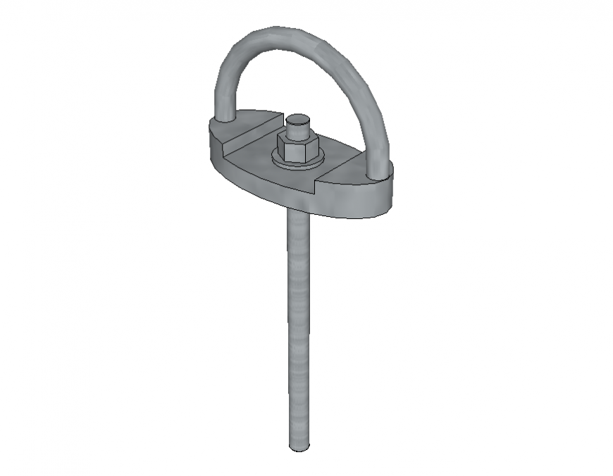 D Bolt anchor detail elevation 3d model sketch-up file