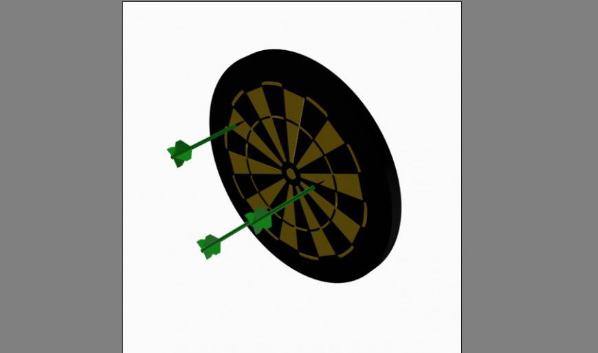 Dartboard detail 3d model playing equipment block layout 3d max file