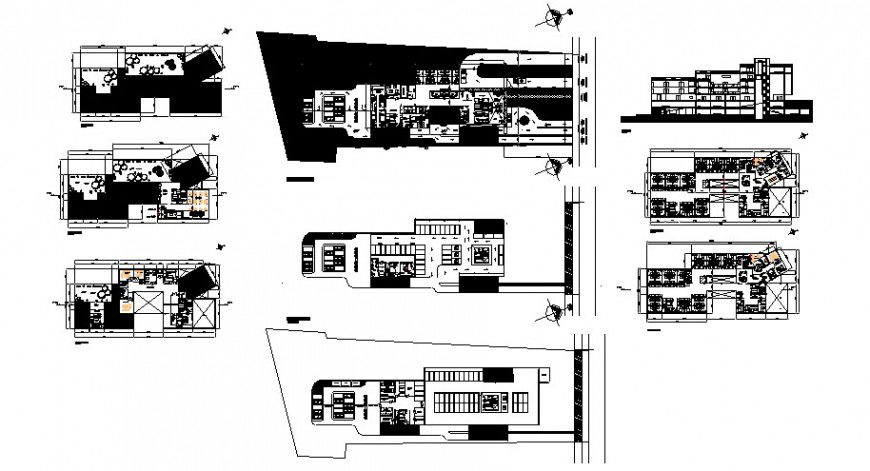 Day hospital floor plan and elevation in auto cad software
