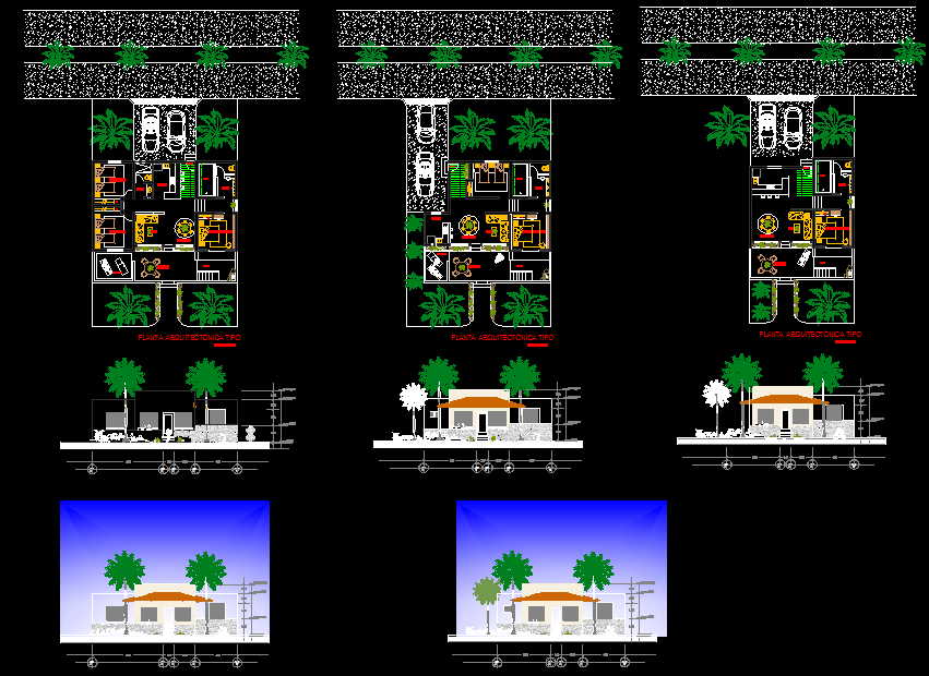 Bungalow Design CAD Drawings and 2D House Floor Layout in DWG File
