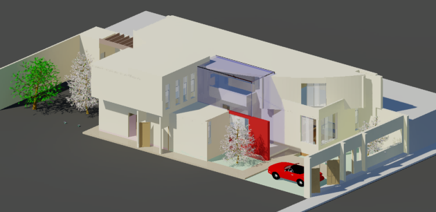 3D Modern Bungalow DWG Design with Detailed Exterior Rendering